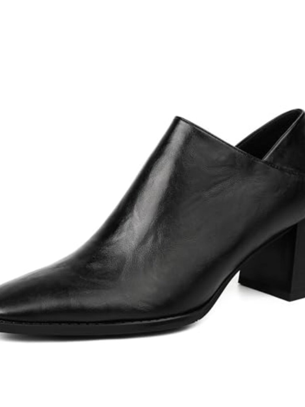 Women's Faux Leather Chunky Heel Pumps Square Toe Mules Dress Shoes